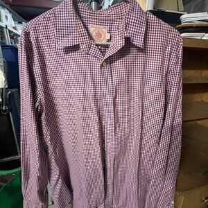 J. Press Long-Sleeve Button-Down Purple Checked Shirt, Size L